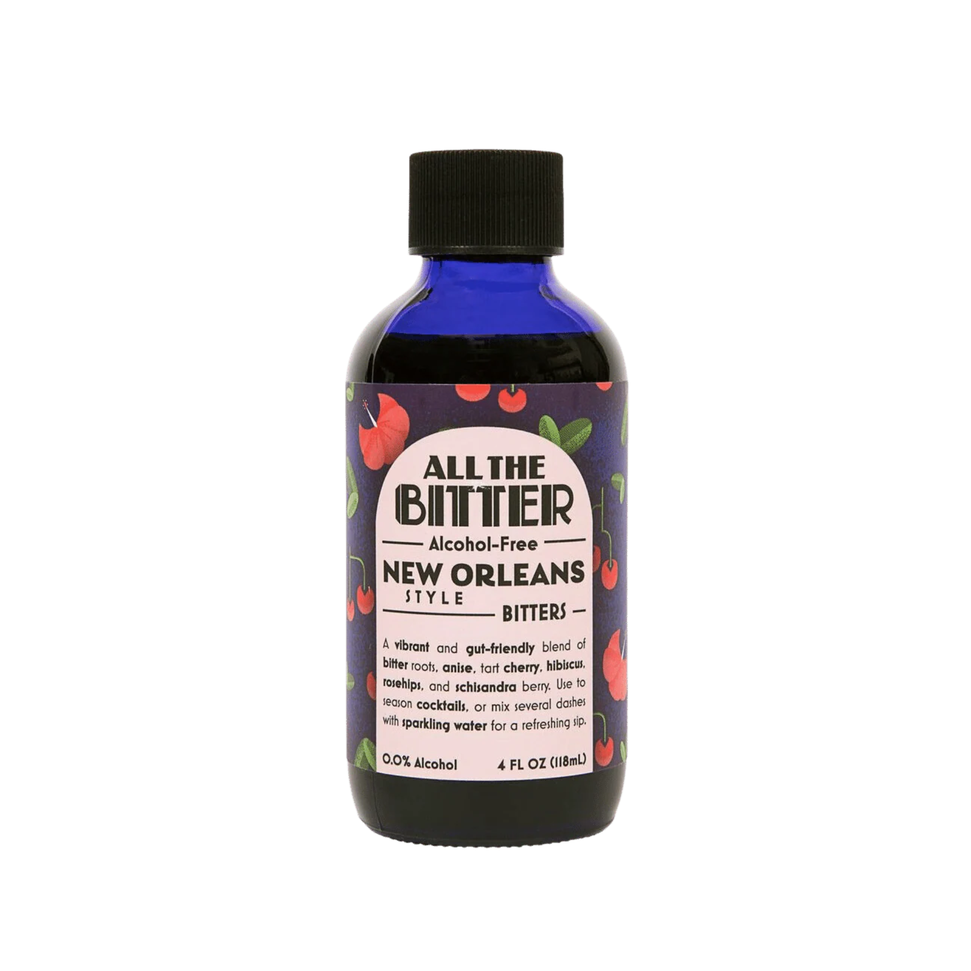 Bottle of 'All The Bitter' New Orleans style bitters on a white background