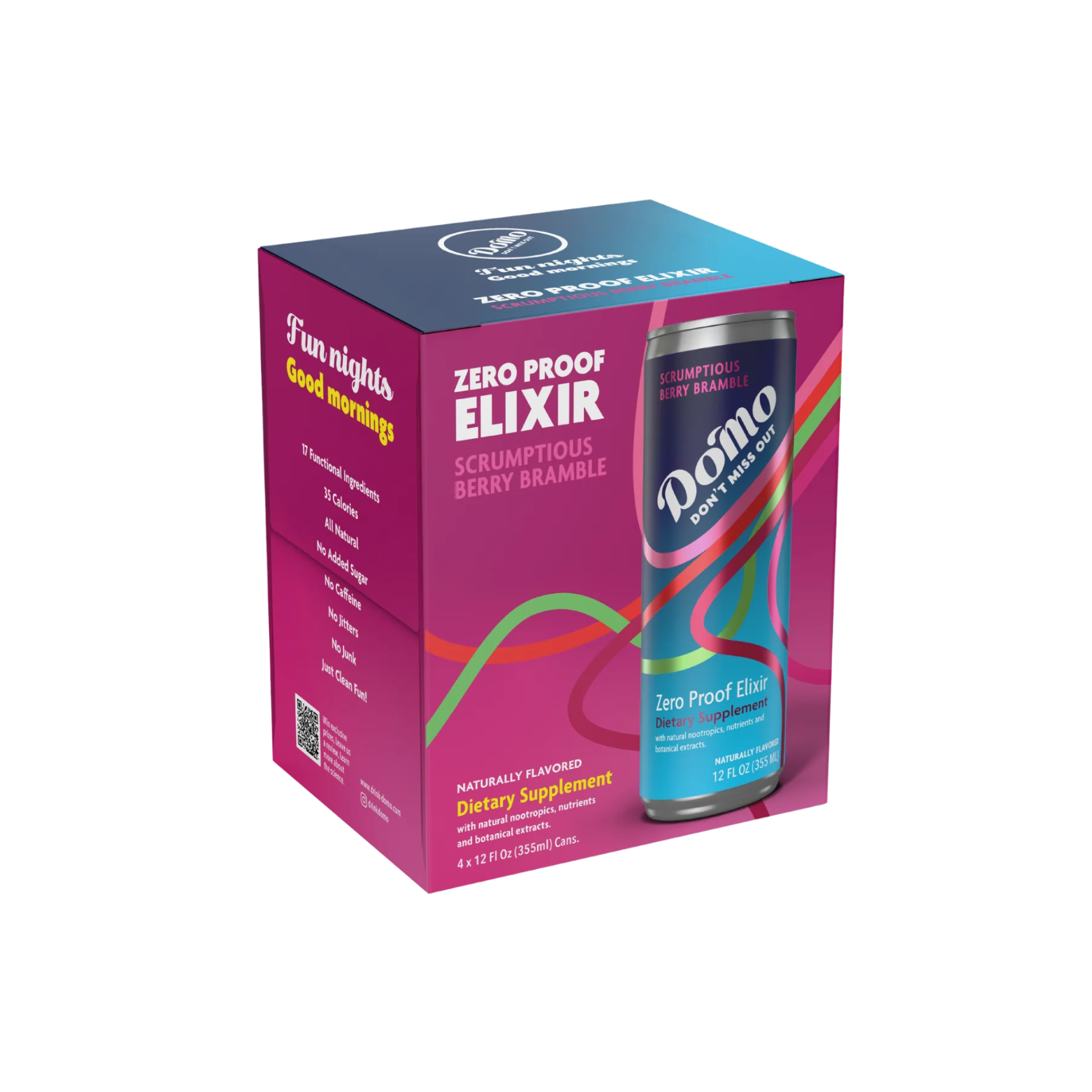 Do'Mo - Scrumptious Berry Bramble - Functional Beverage - 4pk 12oz can