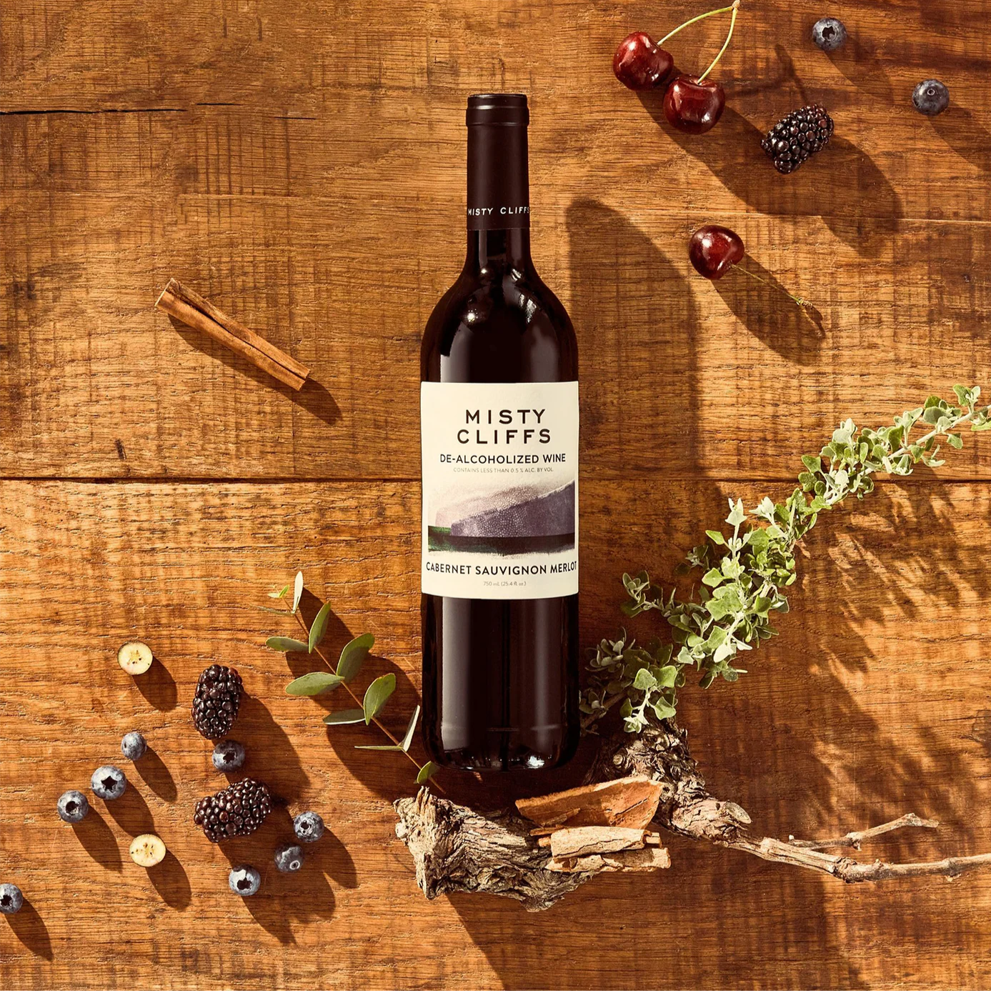 Misty Cliffs Non-Alcoholic Cabernet Sauvignon Merlot - Lifestyle