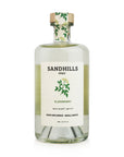 Bottle of Sandhills Elderberry elixir on a white background