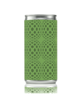 Green can with a pattern on a white background