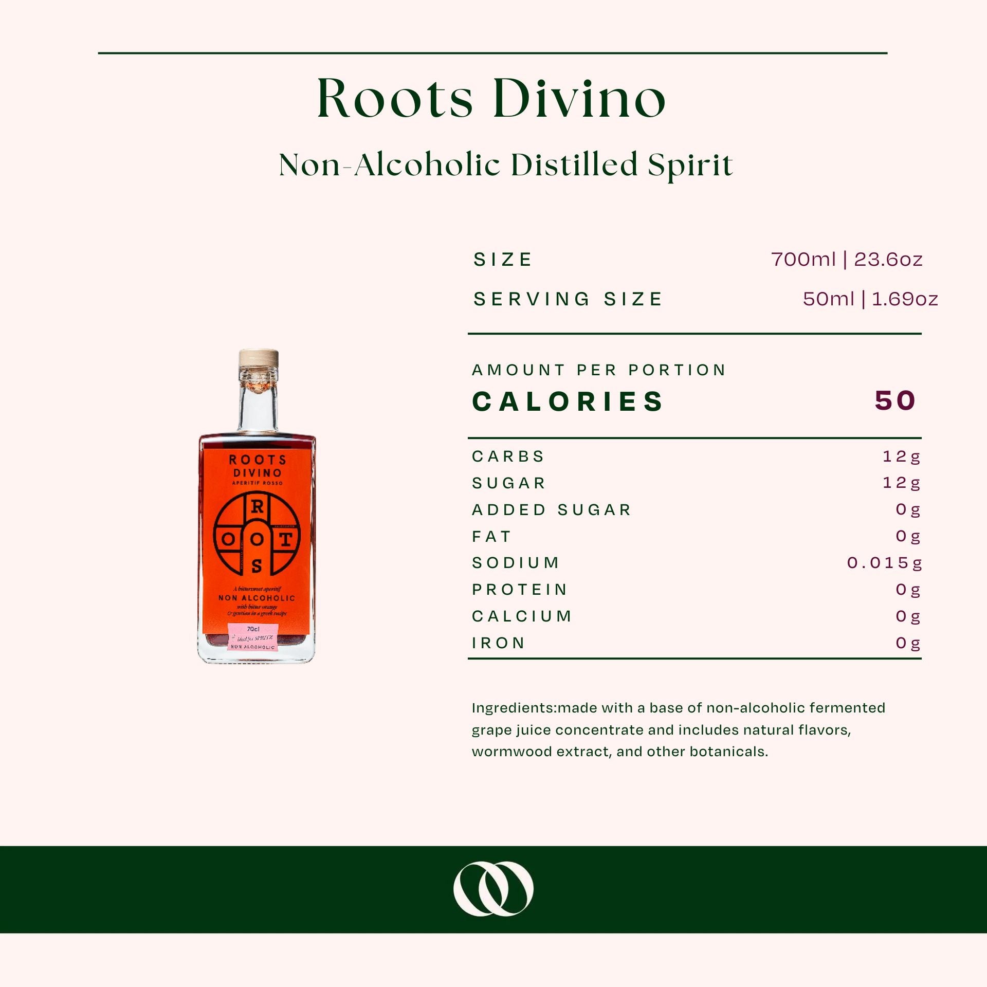Roots Divino - Non-Alcoholic Rosso Non-Alcoholic Apéritif - Nutrition