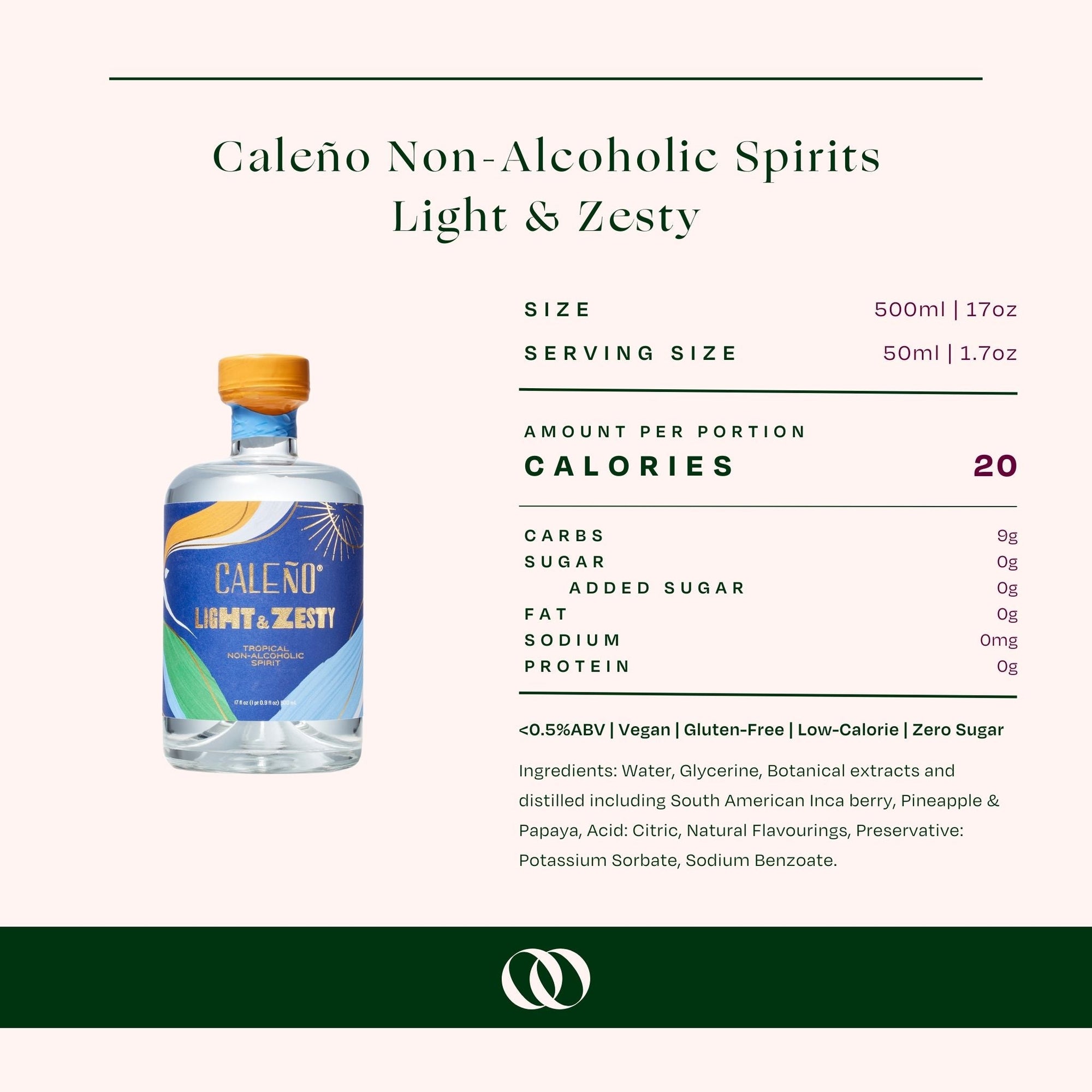 Caleño Non-Alcoholic Spirit - Light &amp; Zesty - 500 ml - Boisson
