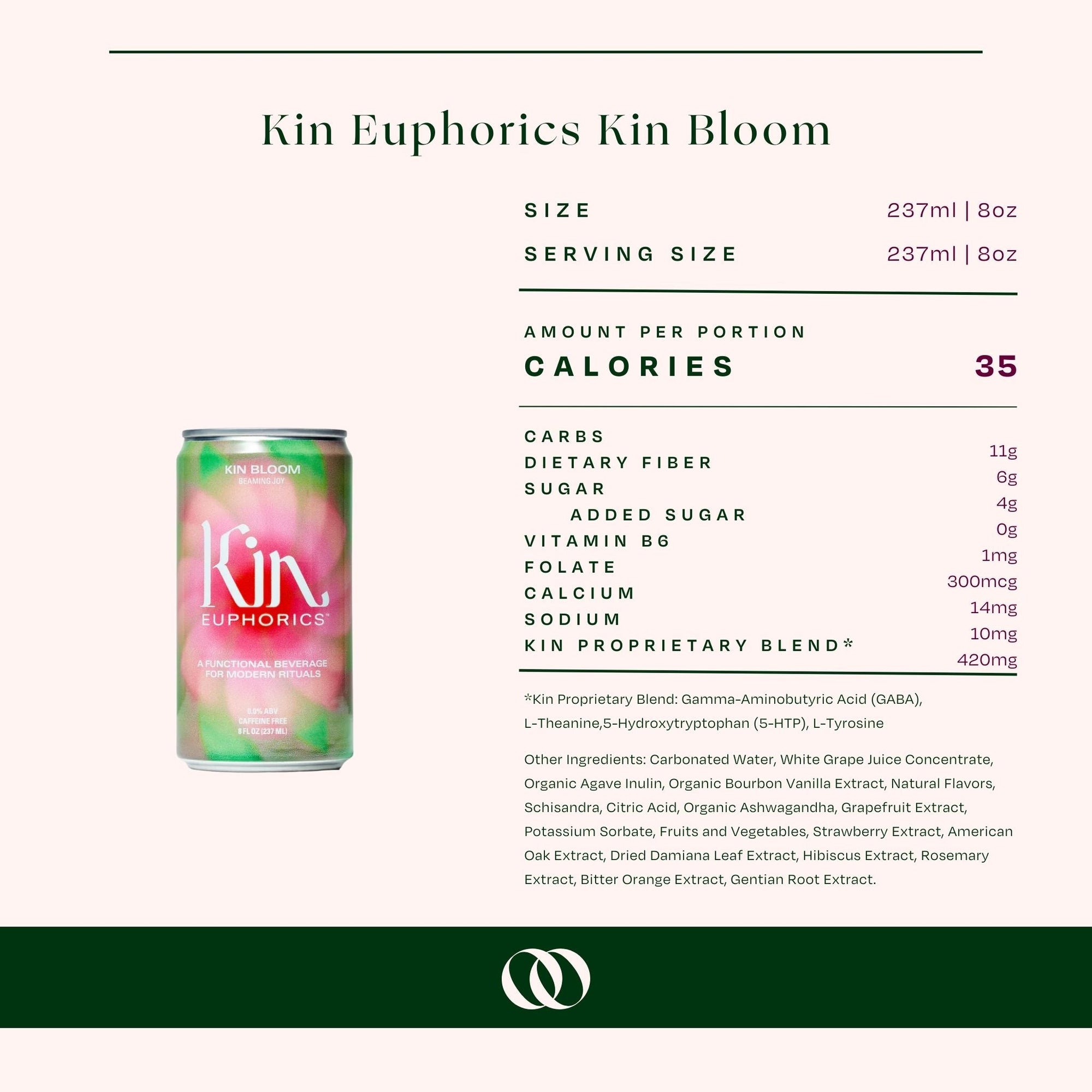 Kin Euphorics - Kin Bloom - Non-Alcoholic Beverage - 4Pk 8 oz - Boisson