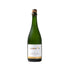 Green bottle of 'Tomorrow' sparkling wine on a white background