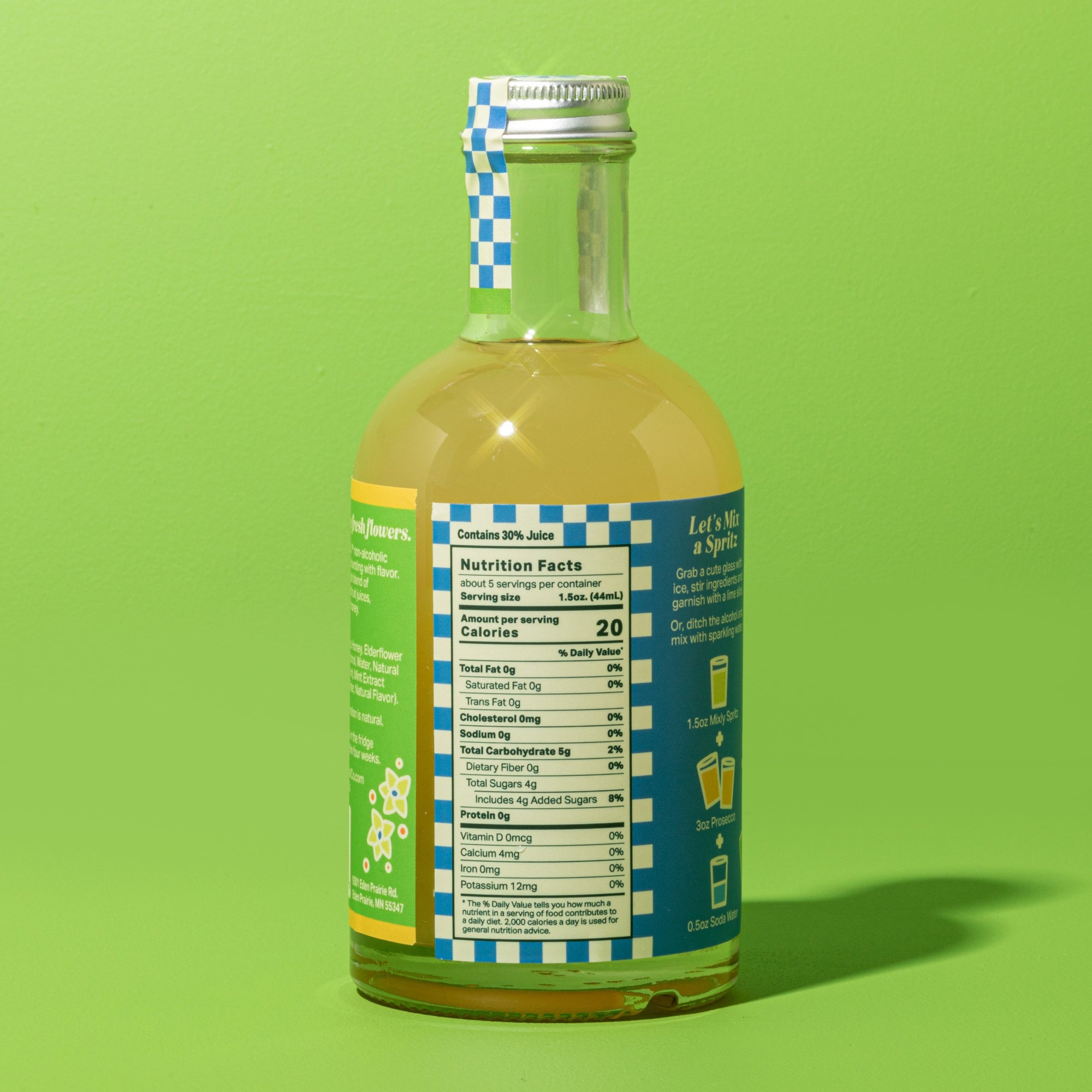 Mixly Cocktail Co - Elderflower Mint Spritz | Non Alcoholic Cocktail &amp; Mocktail Mixer