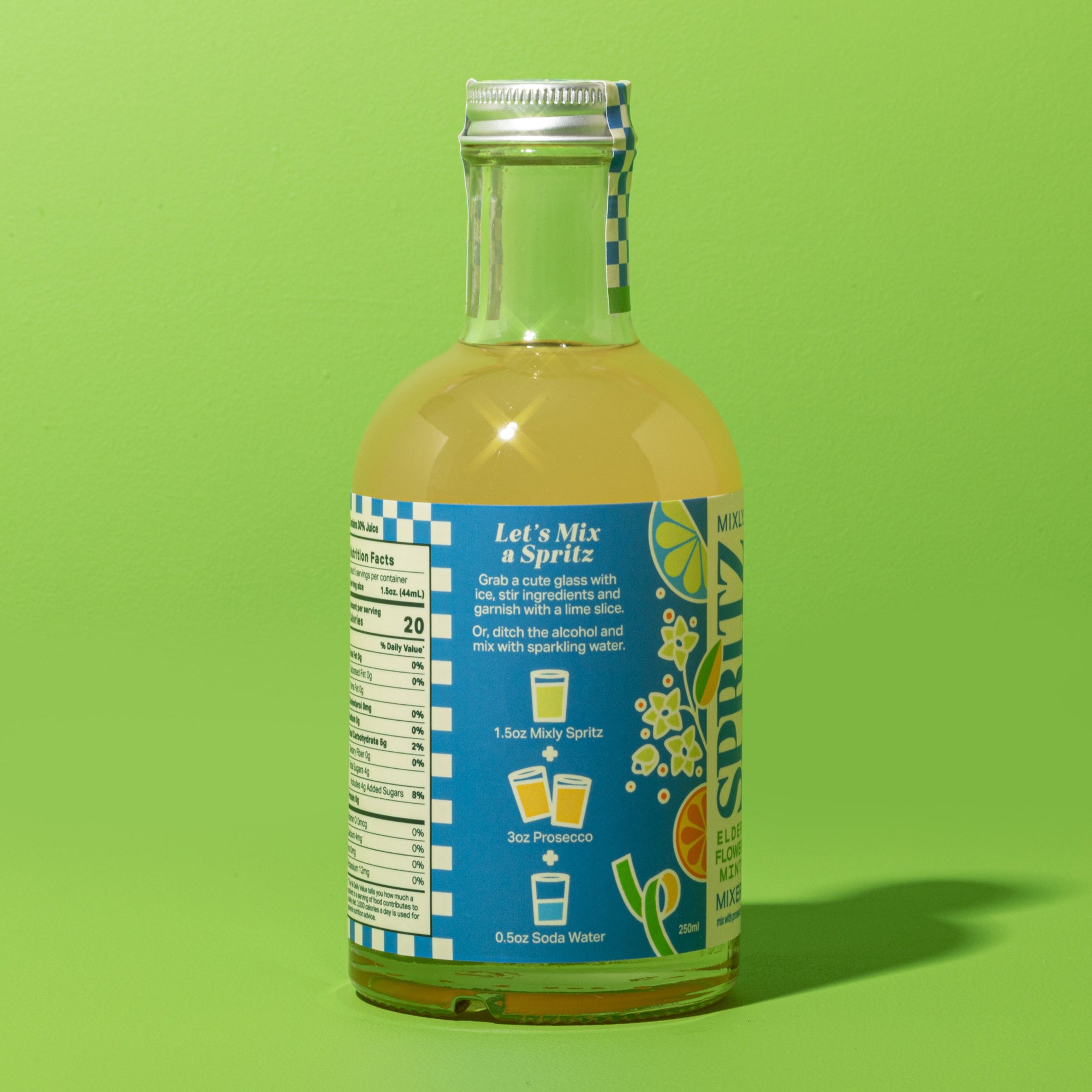 Mixly Cocktail Co - Elderflower Mint Spritz | Non Alcoholic Cocktail &amp; Mocktail Mixer