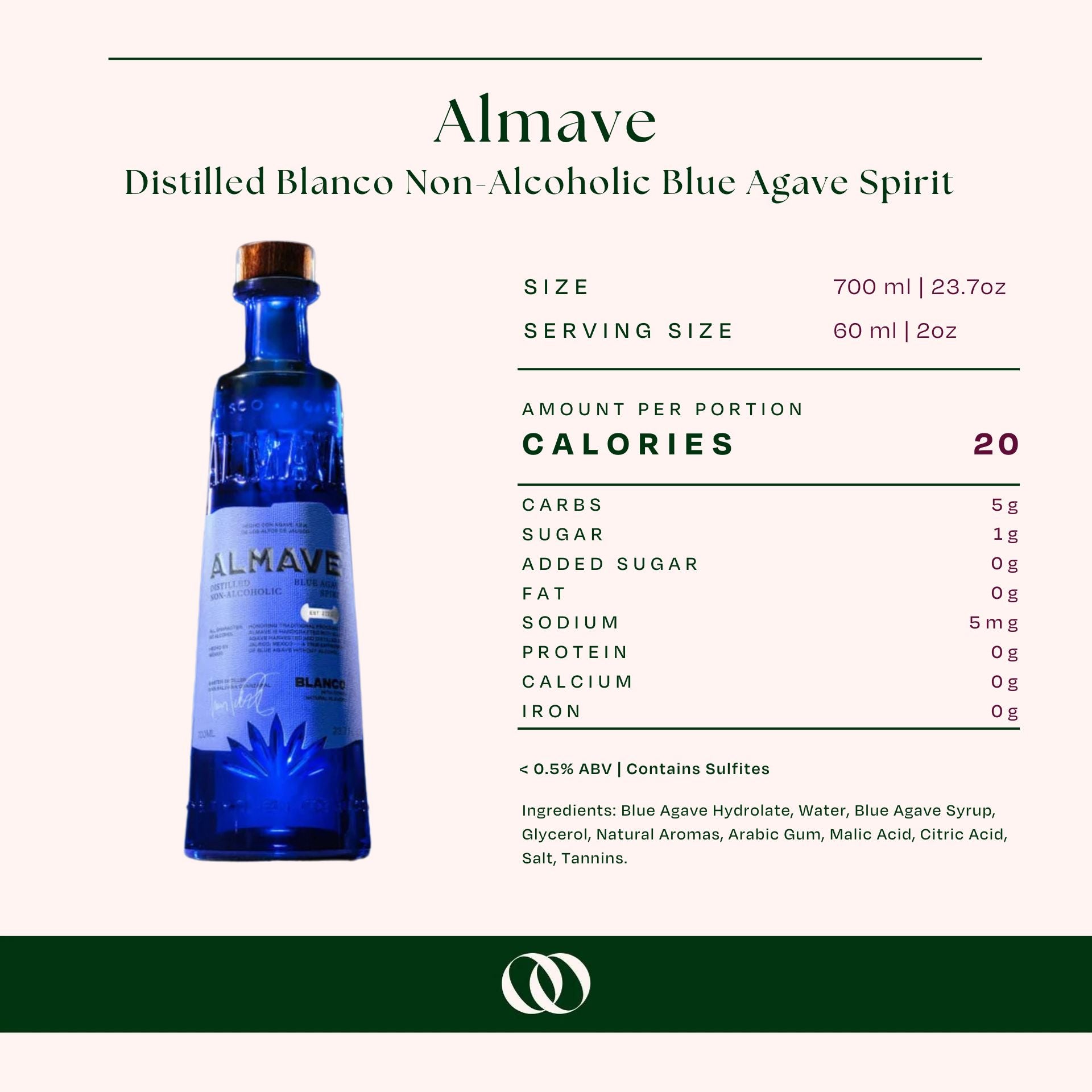 Almave Distilled Blanco Non-Alcoholic Blue Agave Spirit - Boisson