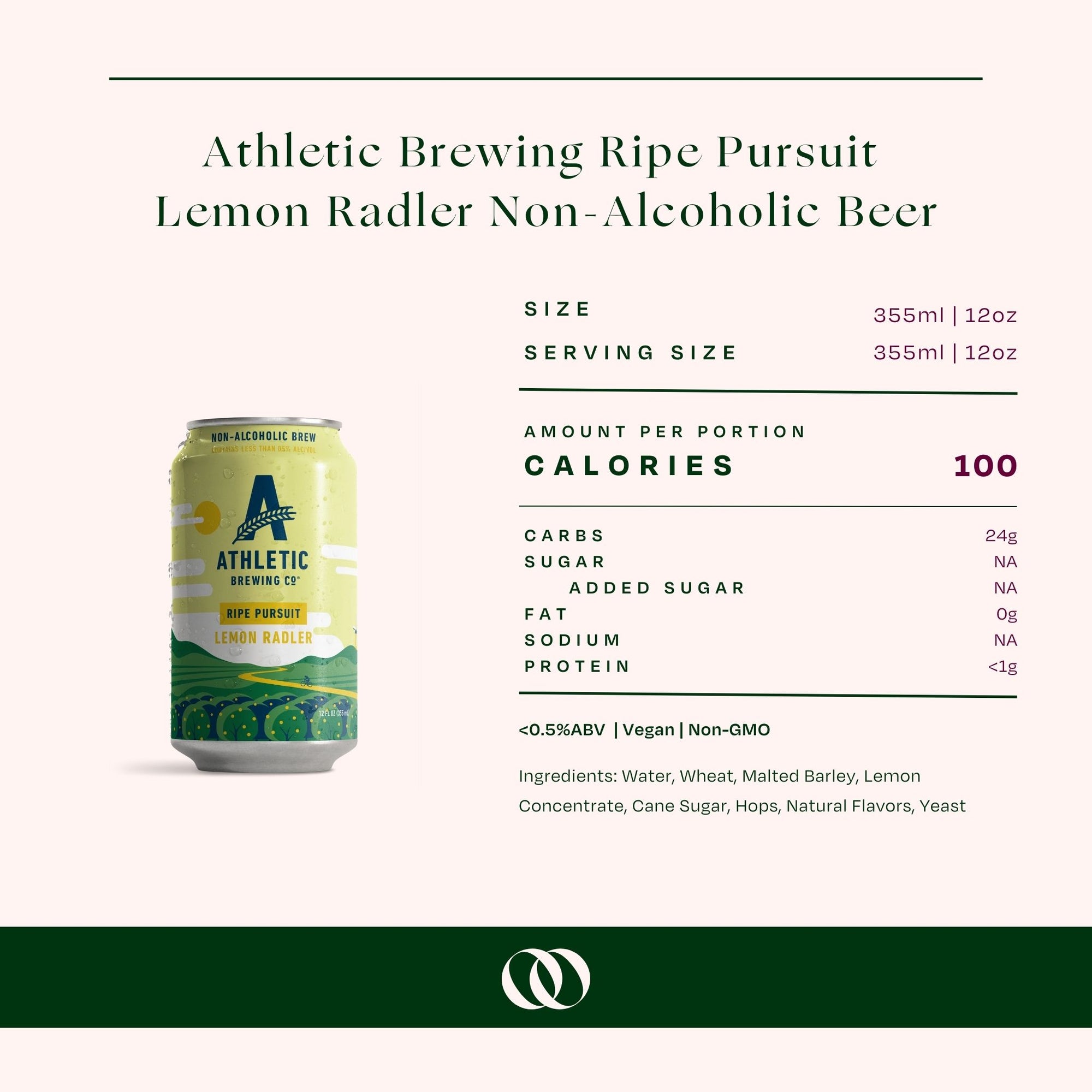 Athletic Brewing - Ripe Pursuit Lemon Radler - Non-Alcoholic Beer - 6 Pack - Boisson — Brooklyn's Non-Alcoholic Spirits, Beer, Wine, and Home Bar Shop in Cobble Hill