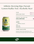 Athletic Brewing - Ripe Pursuit Lemon Radler - Non-Alcoholic Beer - 6 Pack - Boisson — Brooklyn's Non-Alcoholic Spirits, Beer, Wine, and Home Bar Shop in Cobble Hill