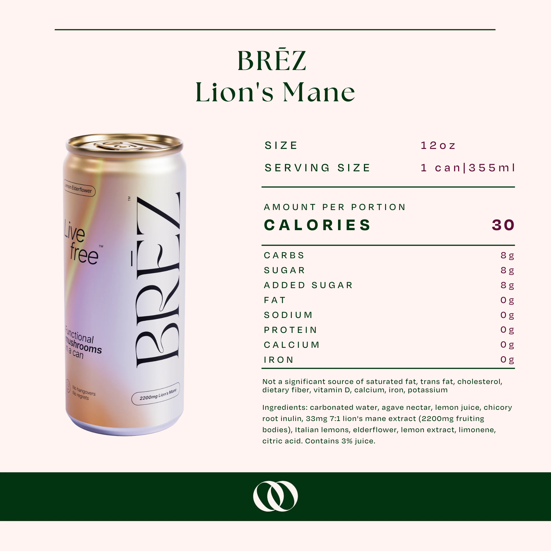 BRĒZ Flow Lion&#39;s Mane 12oz - 4 Pack