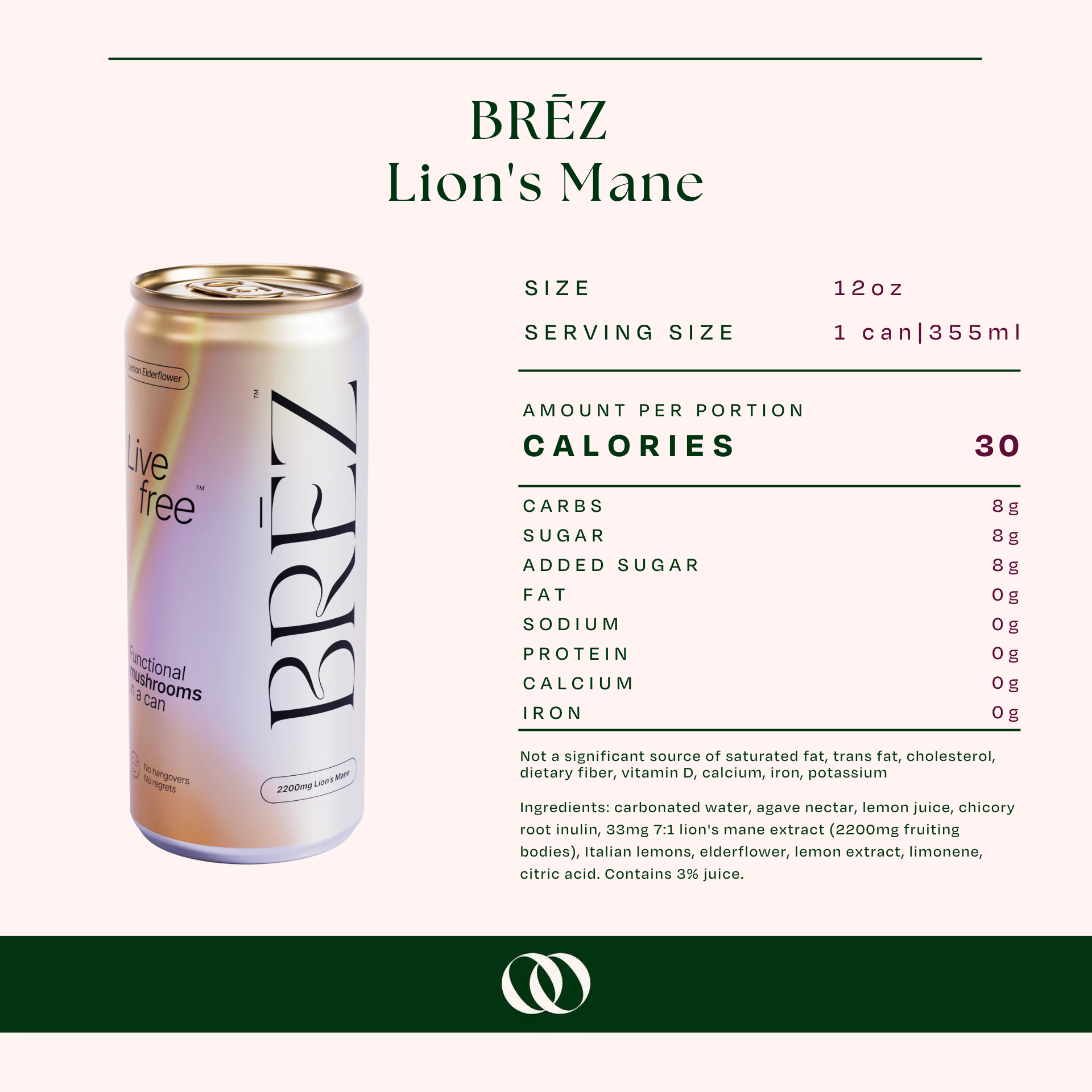 BRĒZ Flow Lion&#39;s Mane 12oz - 4 Pack - Boisson