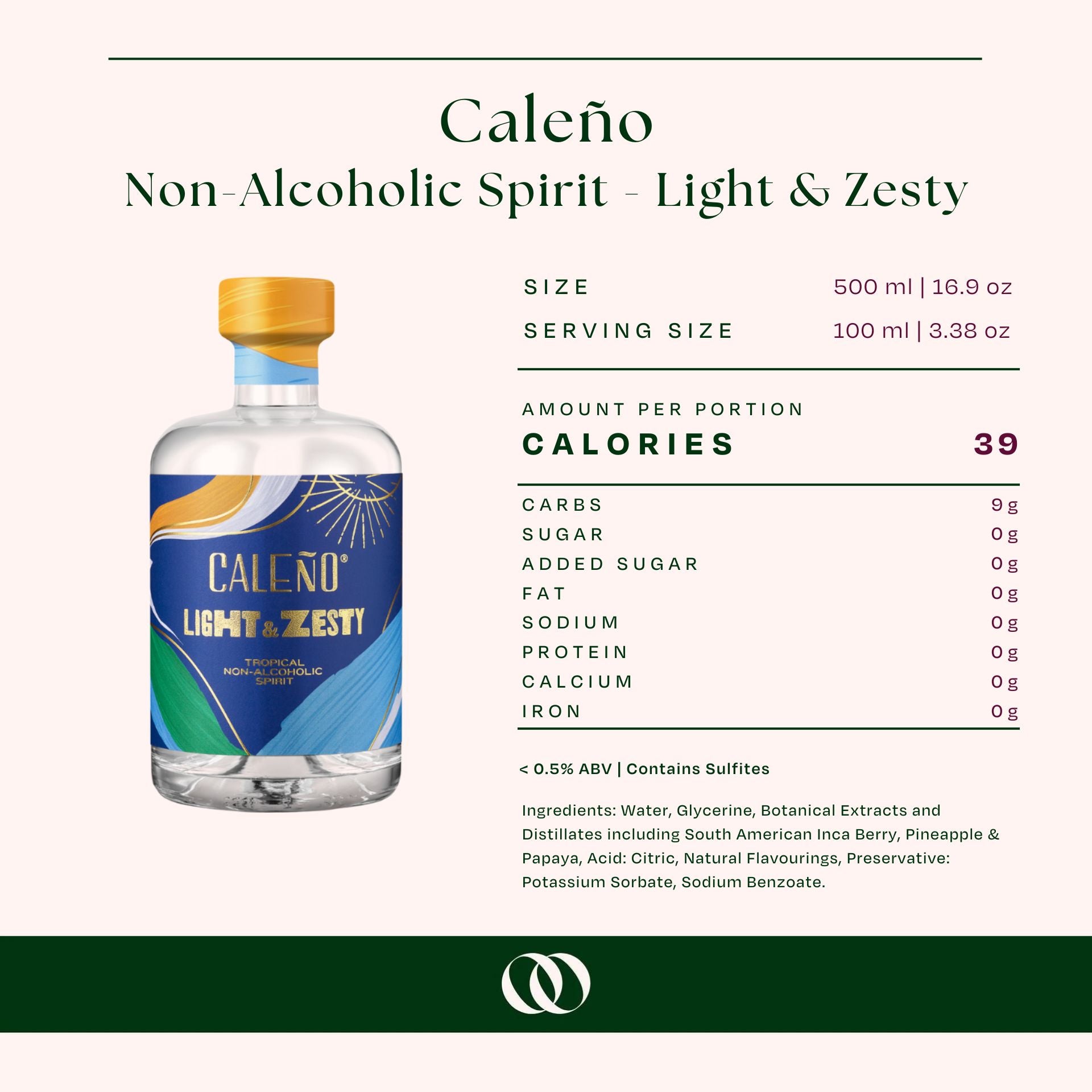 Caleño Non-Alcoholic Spirit - Light &amp; Zesty - 500 ml - Boisson