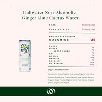 Caliwater - Non-Alcoholic Ginger Lime Cactus Water 4-Pack Bundle - Boisson — Brooklyn's Non-Alcoholic Spirits, Beer, Wine, and Home Bar Shop in Cobble Hill