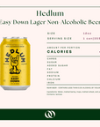 Hedlum Easy Down Lager Non-Alcoholic Beer 12oz Can 6 Pack