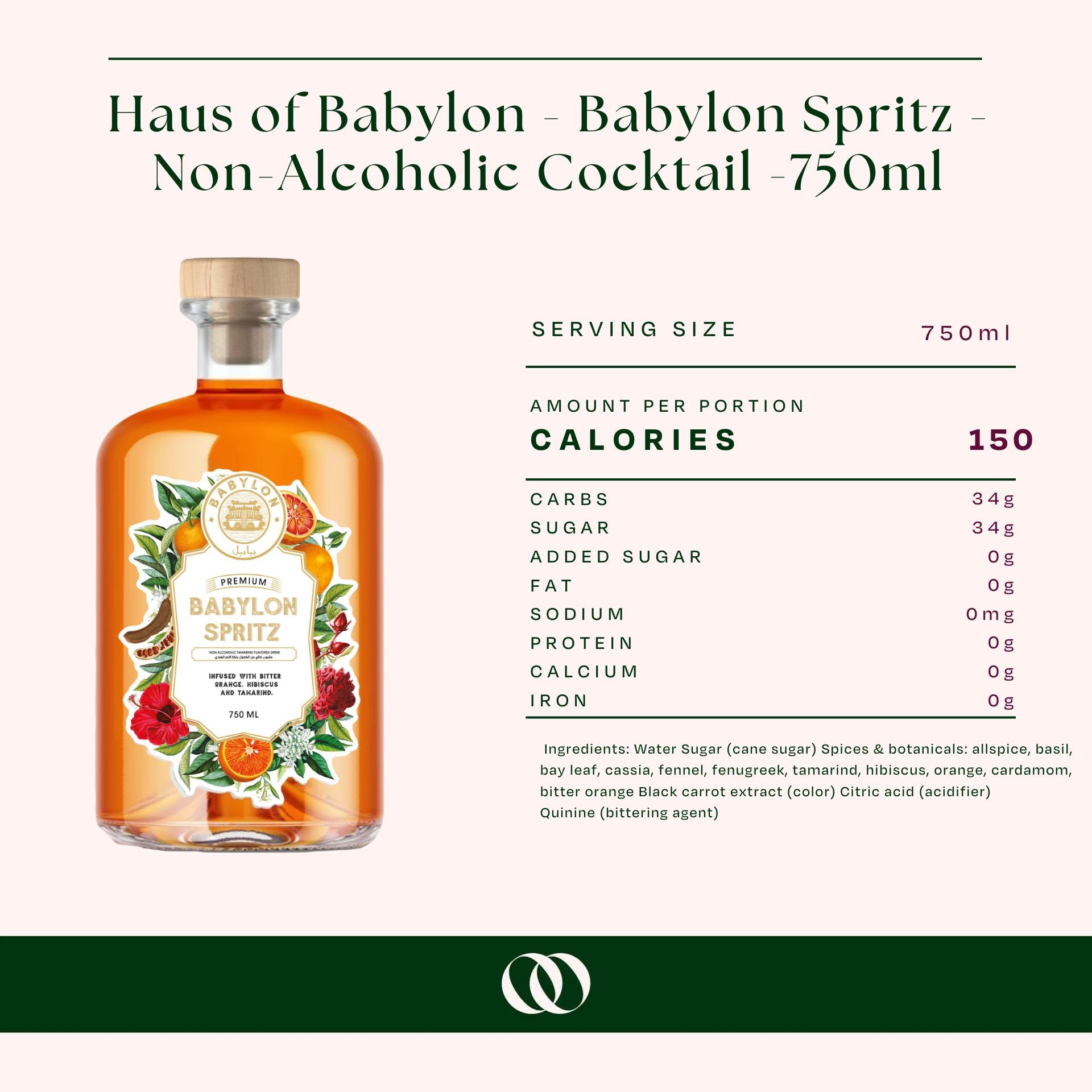 Haus of Babylon - Babylon Spritz - Non-Alcoholic Cocktail -750ml