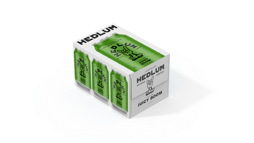 3D perspective of Hedlum juicy boom 6pack box 