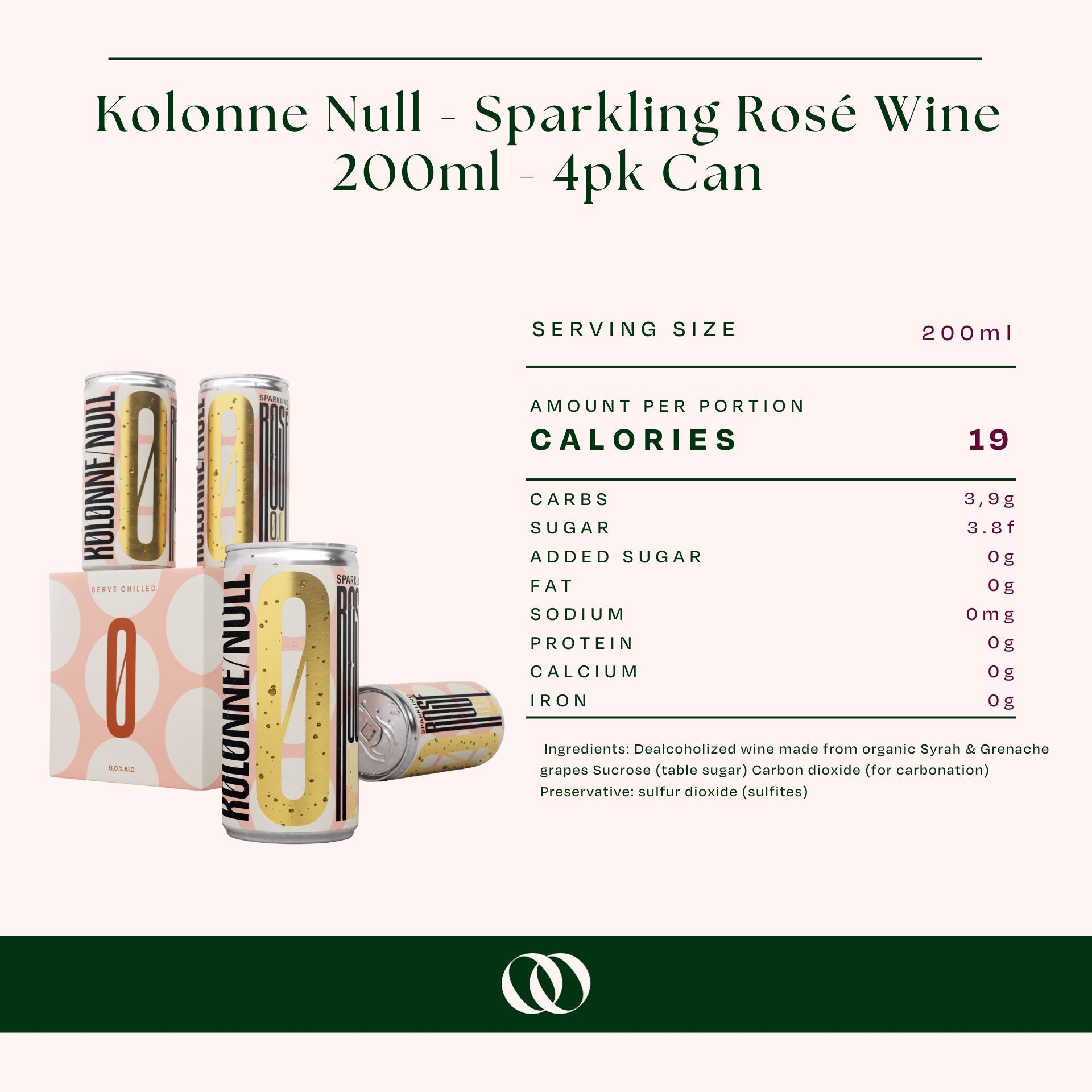 Kolonne Null - Sparkling Rosé Wine 200ml - 4pk Can