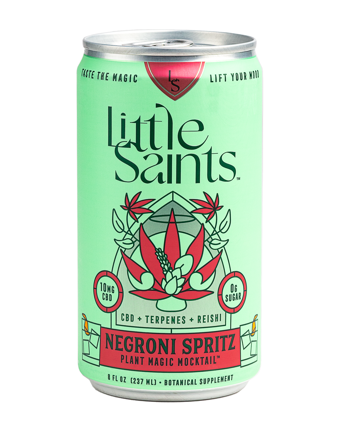 Little Saints - Negroni Spritz Plant Magic Mocktail - 8oz Can - Boisson — Brooklyn's Non-Alcoholic Spirits, Beer, Wine, and Home Bar Shop in Cobble Hill