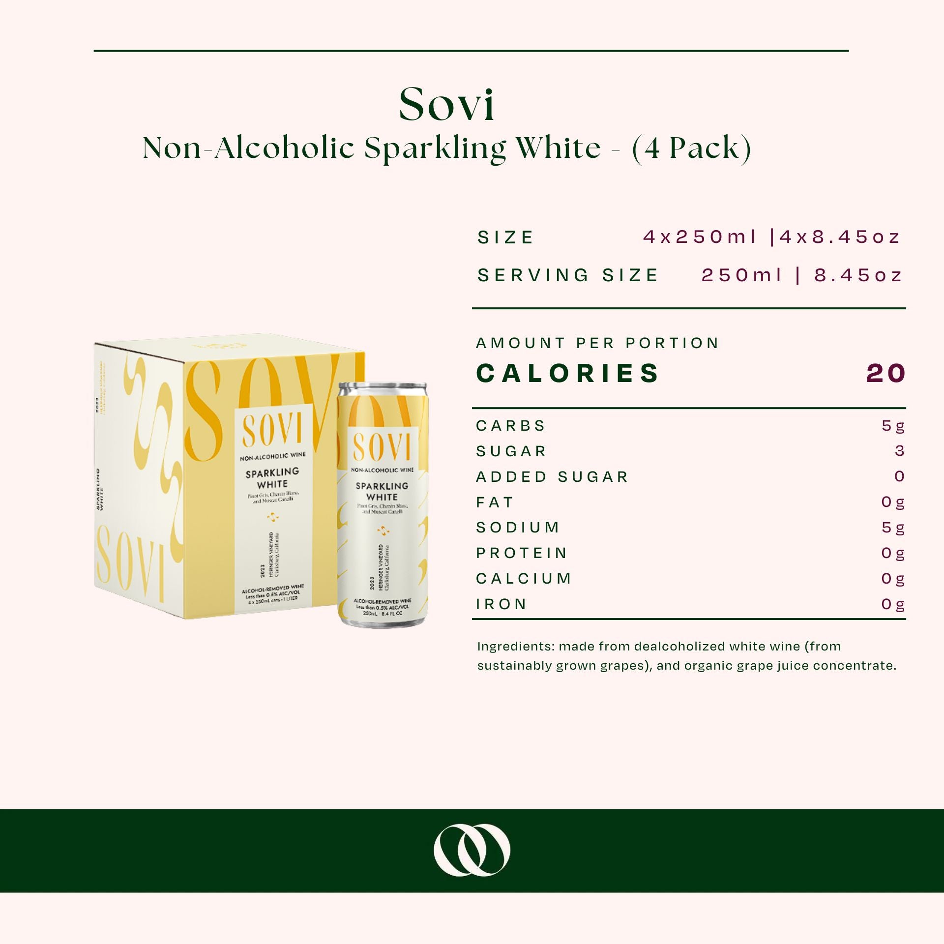 Sovi - Non-Alcoholic Sparkling White - (4 Pack)