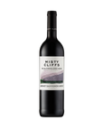 Wine bottle with 'Misty Cliffs' label on a white background