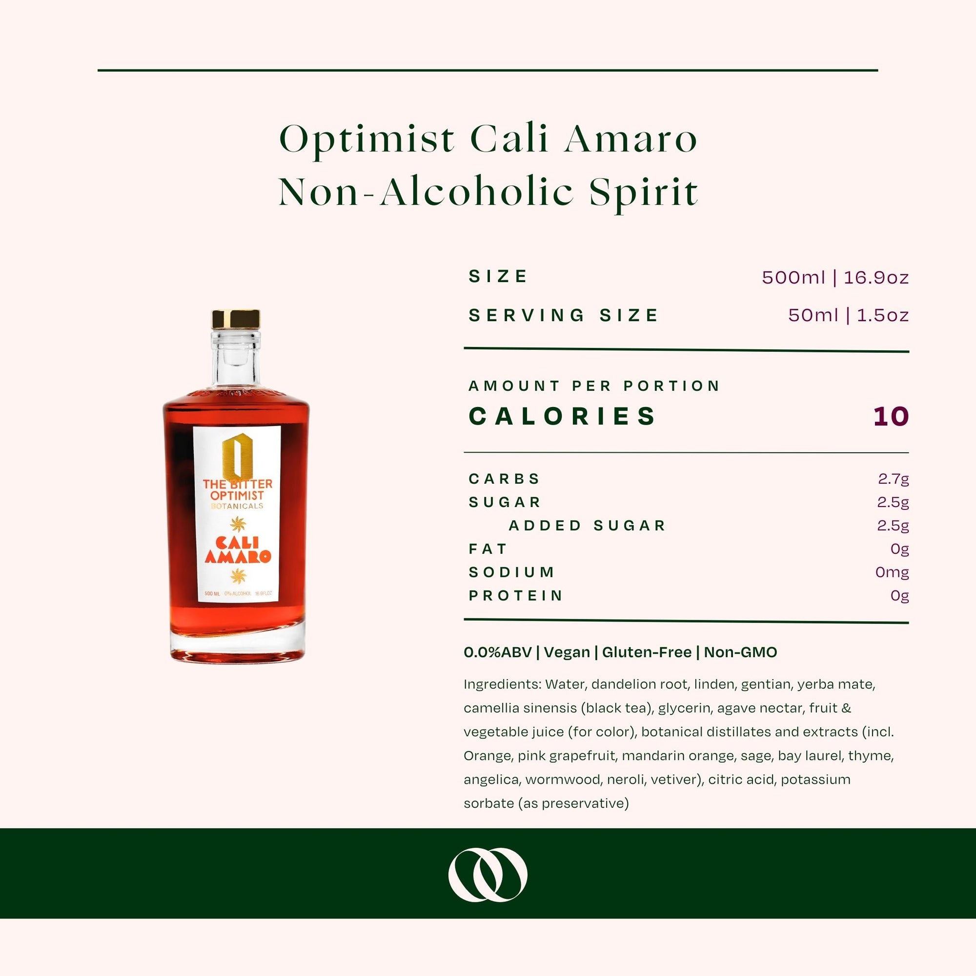 Optimist - Cali Amaro - Non-Alcoholic Spirit - Boisson — Brooklyn's Non-Alcoholic Spirits, Beer, Wine, and Home Bar Shop in Cobble Hill
