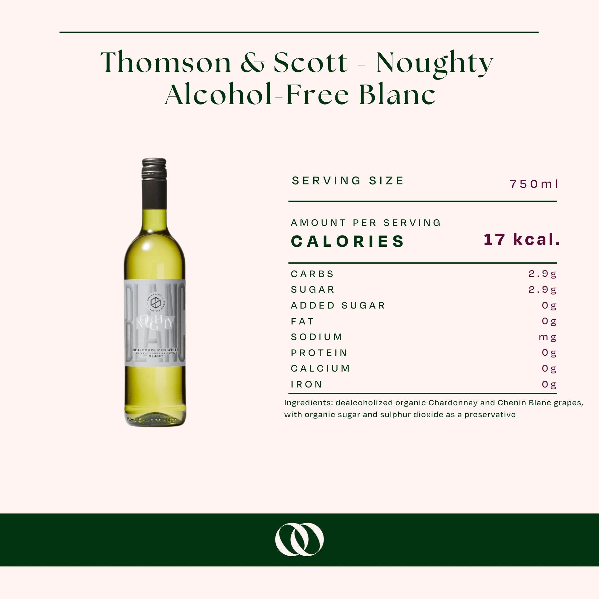 Thomson &amp; Scott - Noughty Alcohol-Free Blanc Wine - Nutrition