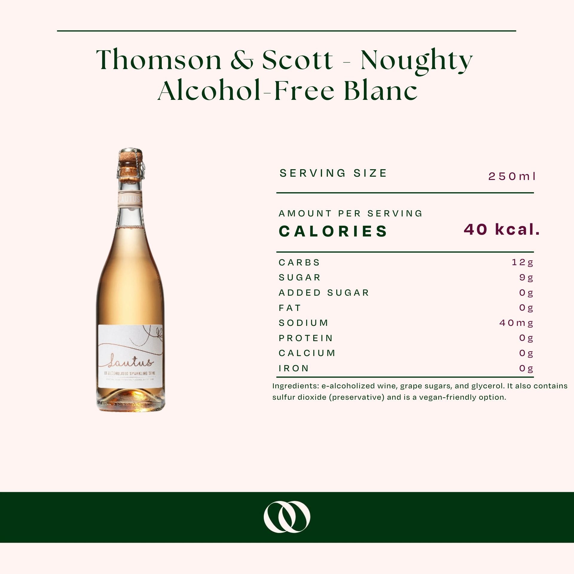 Lautus Non-Alcoholic Sparkling Rosé Wine - Nutrition