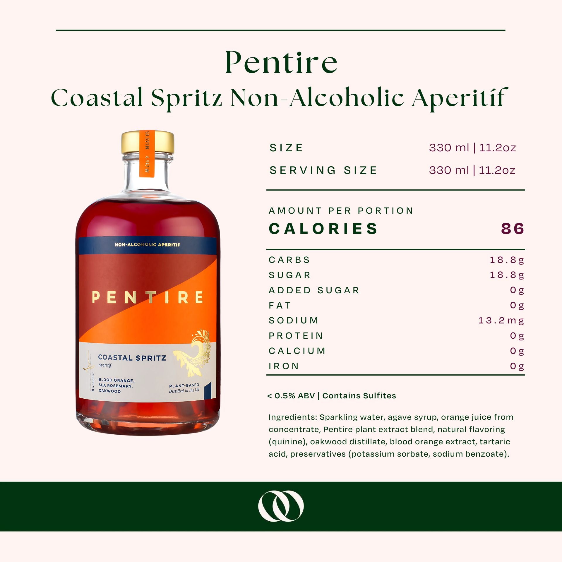 Pentire - Coastal Spritz - Non-Alcoholic Aperitíf - 700 ml Bottle - Boisson