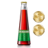 Bottle of Phony Mezcal Negroni with gold labels on a white background