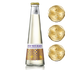Bottle of Phony White Negroni non-alcoholic cocktail with gold labels on a white background