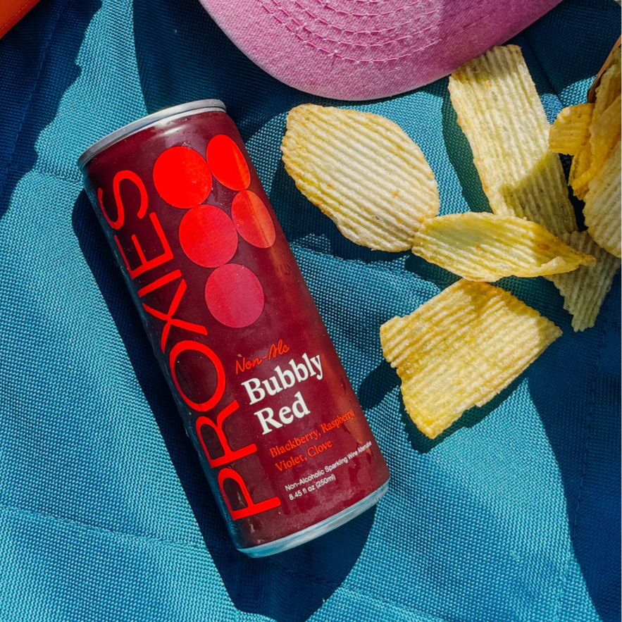 Proxies - Bubbly Red - Non-Alcoholic Wine Proxy 4pk cans - Lifestyle