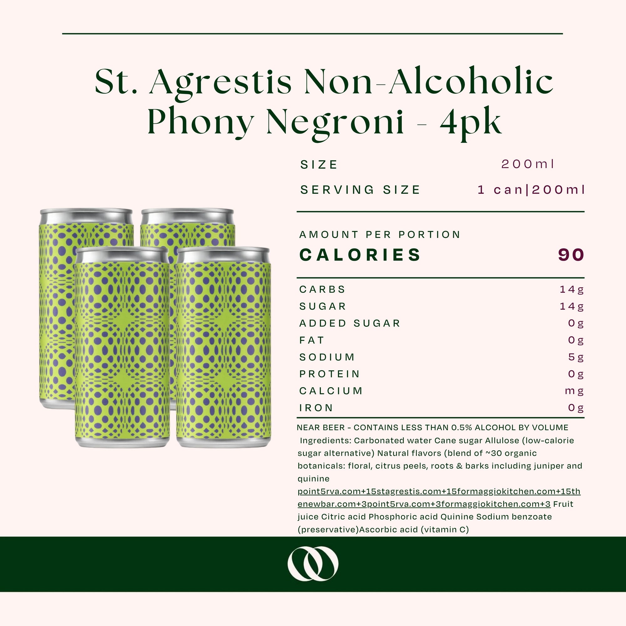 St. Agrestis Non-Alcoholic Phony Negroni - 4pk