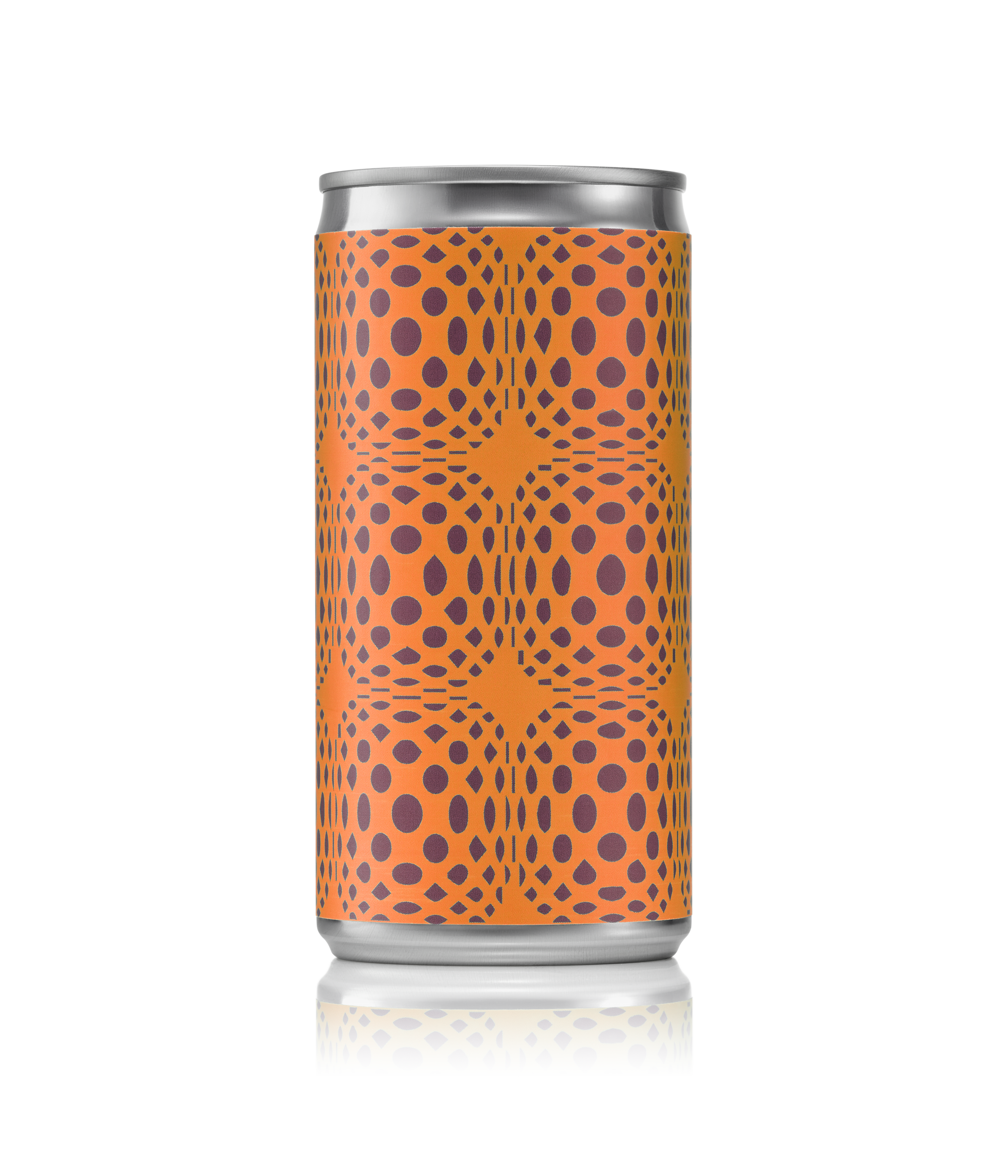 Orange can with black pattern on a white background