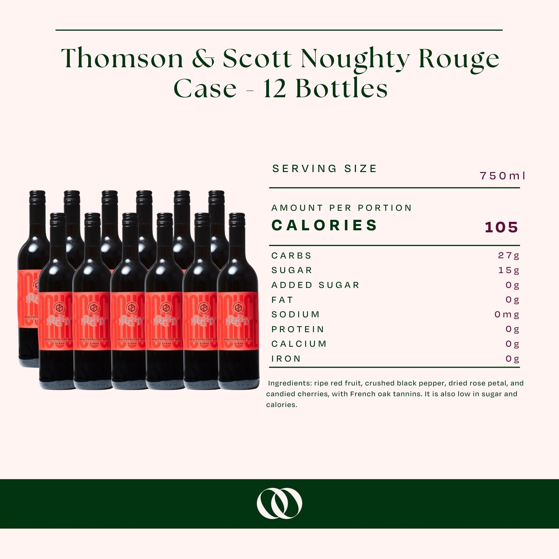 Thomson & Scott Noughty Rouge Case - 12 Bottles - Boisson