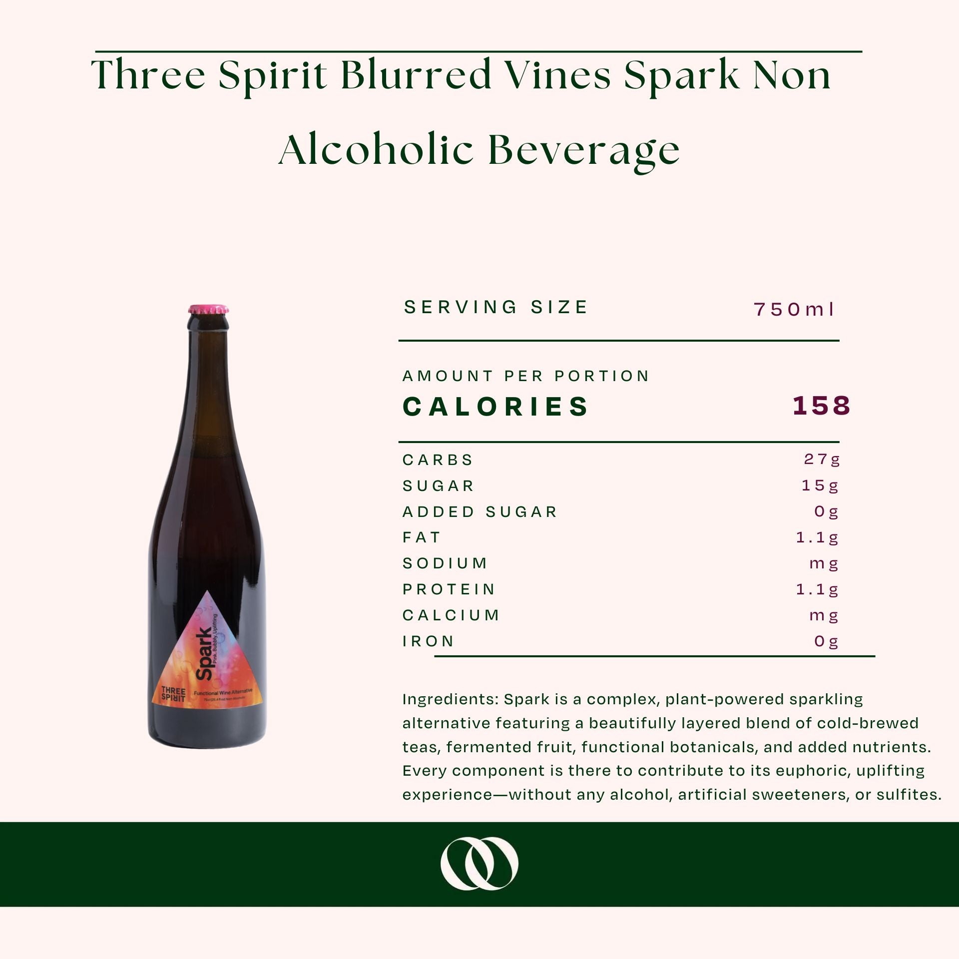 Three Spirit Blurred Vines Spark Non-Alcoholic Beverage - Nutrition