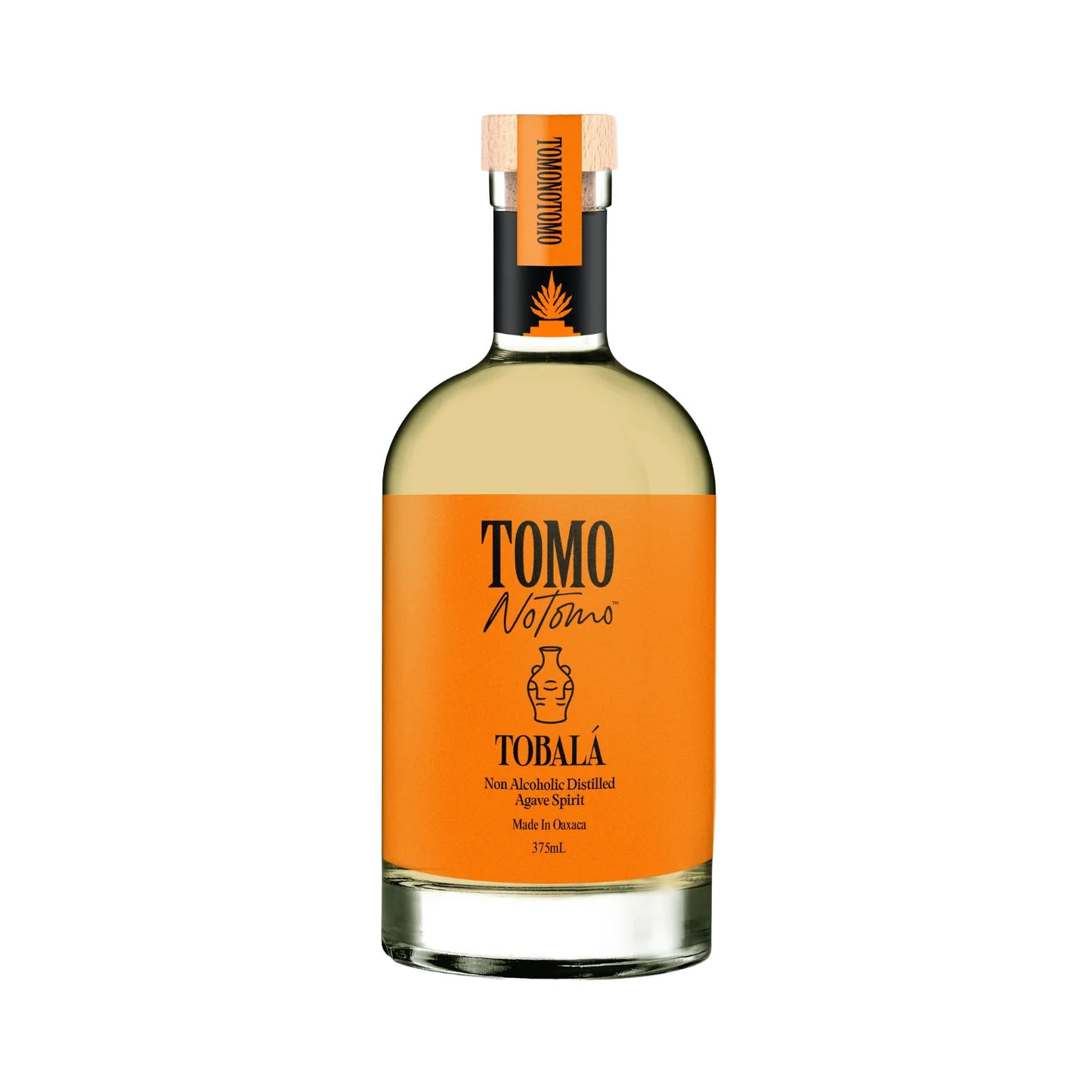 Bottle of Tomonotomo Tobala non-alcoholic agave spirit on a transparent background