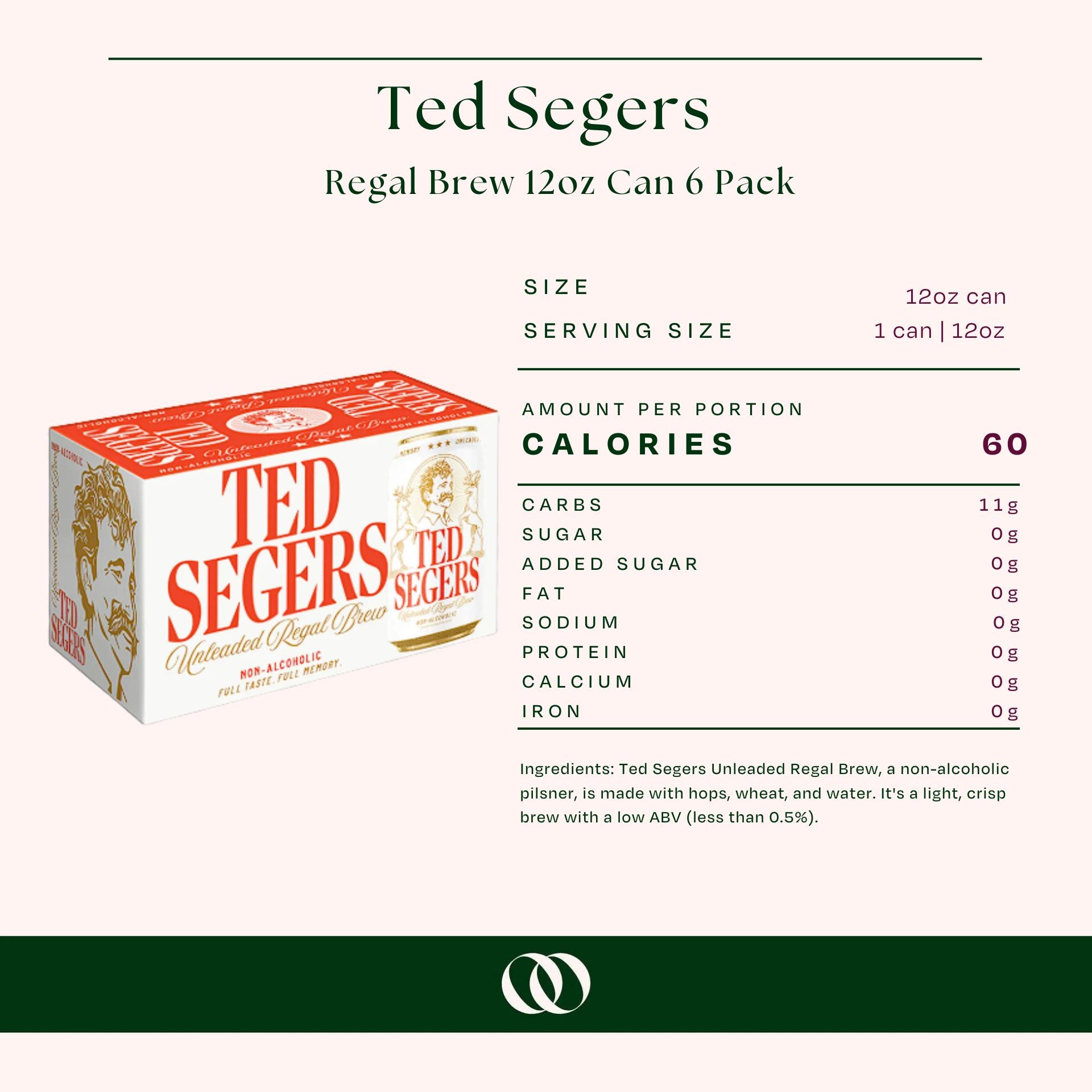 Ted Segers Regal Brew 12oz Can 6 Pack