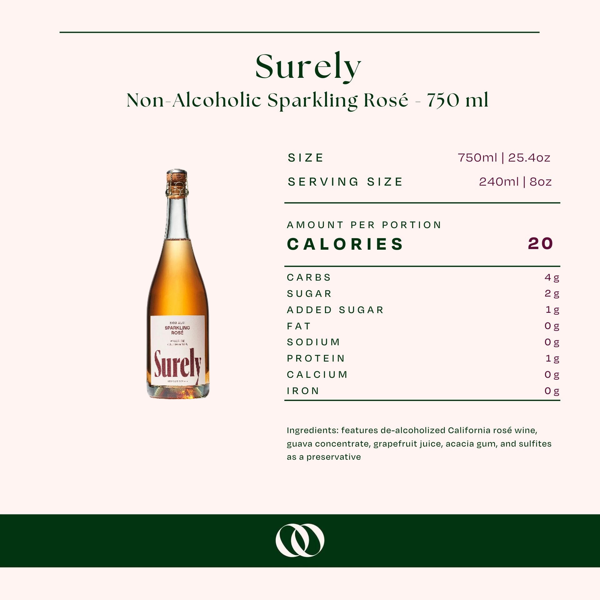 Surely - Non-Alcoholic Sparkling Rosé - 750 ml