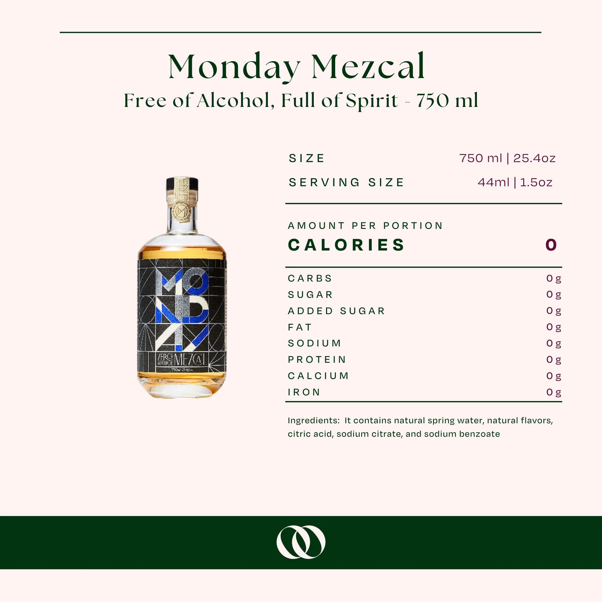 Monday Mezcal - Free of Alcohol, Full of Spirit - 750 ml