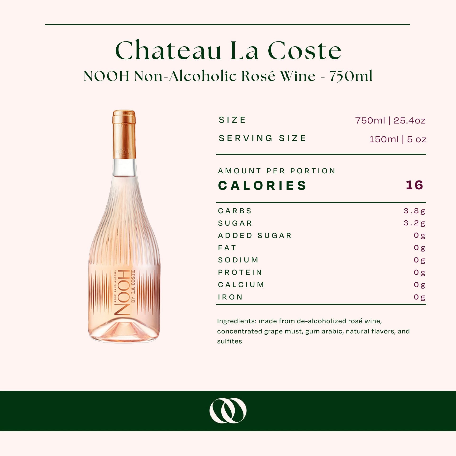 Chateau La Coste - NOOH Non-Alcoholic Rosé Wine - 750ml