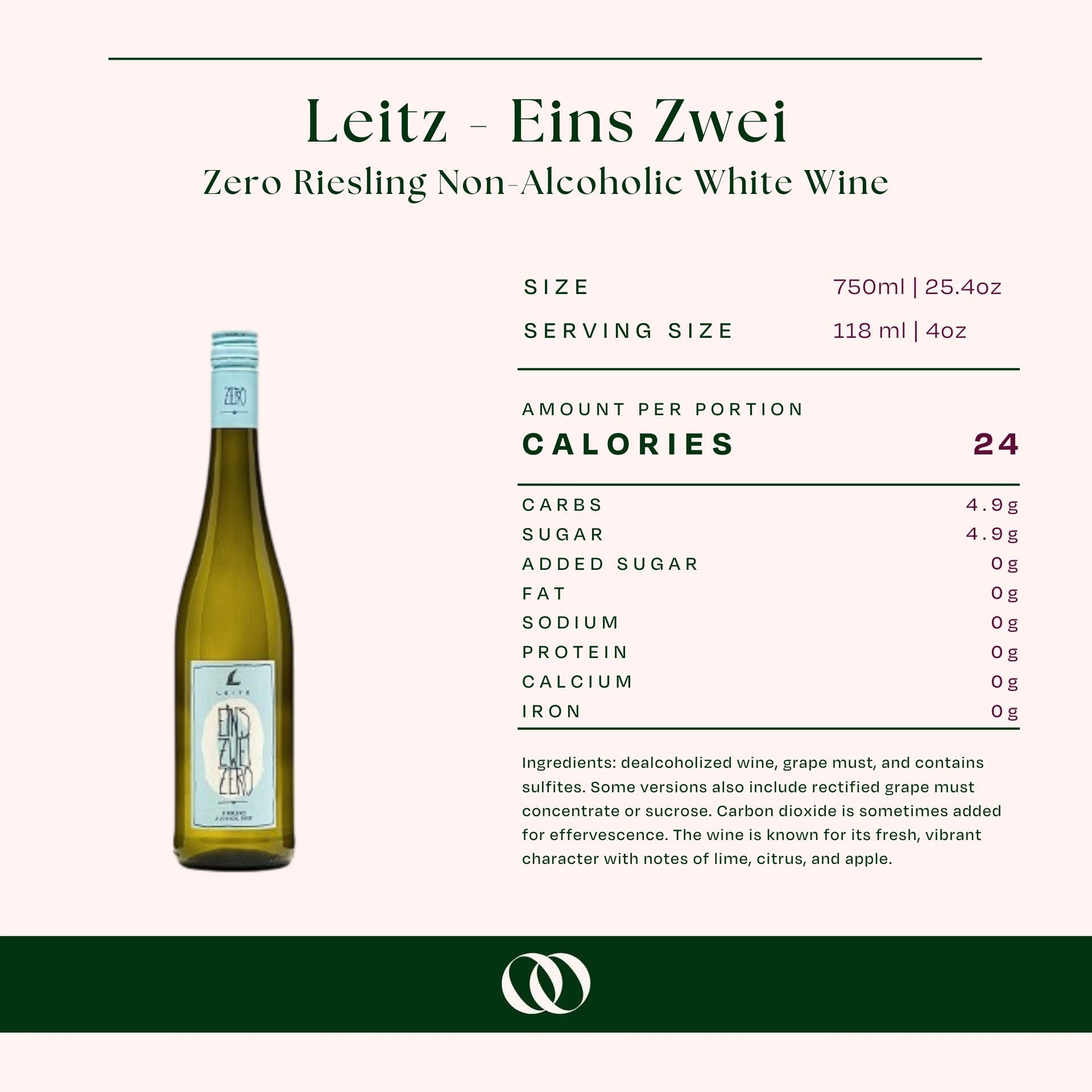 Leitz - Eins Zwei Zero Riesling Non-Alcoholic White Wine - Nutrition