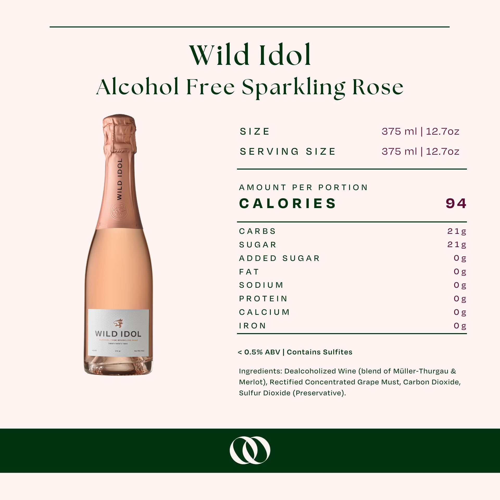 Wild Idol - Alcohol Free Sparkling Rose 375ml - Nutrition