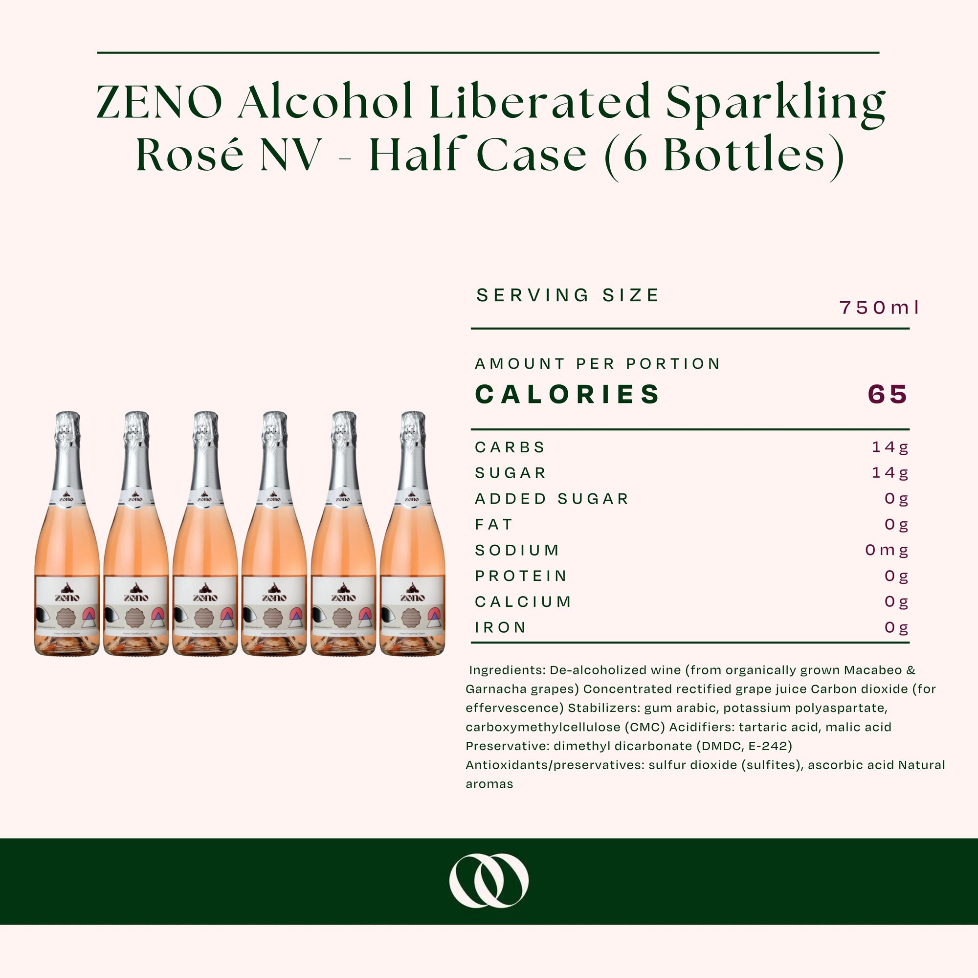 ZENO Alcohol Liberated Sparkling Rosé NV - Half Case (6 Bottles)