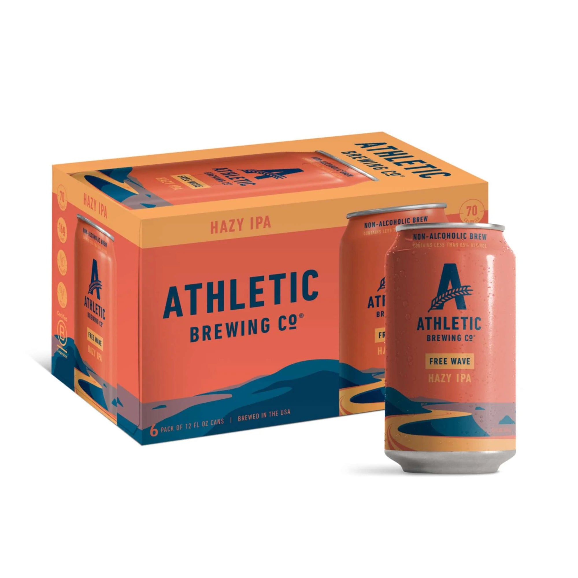 Athletic Brewing Company - Free Wave Hazy IPA - Non-Alcoholic Beer - 6 Pack