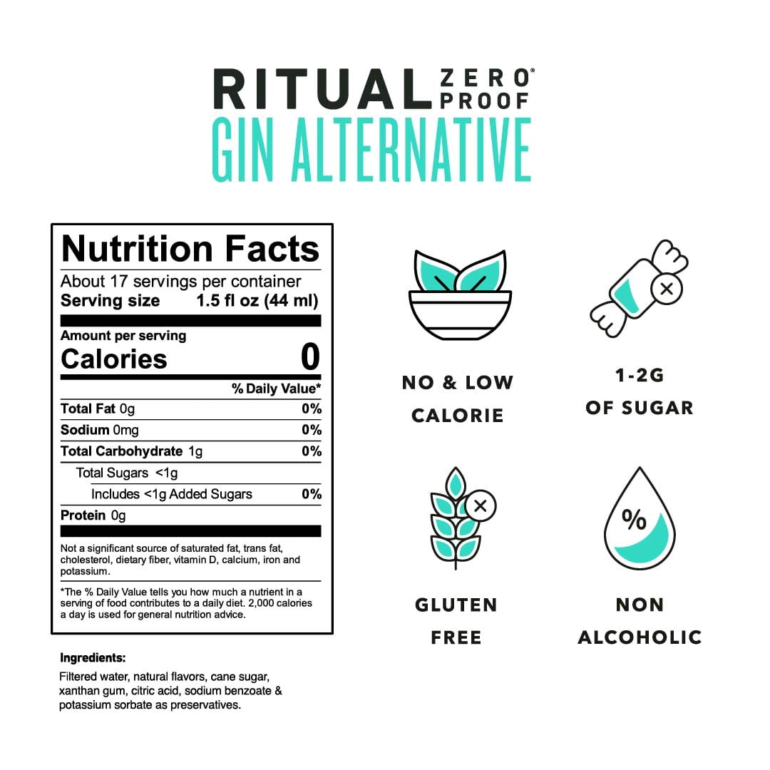 Ritual Non-Alcoholic Gin Alternative Nutrition