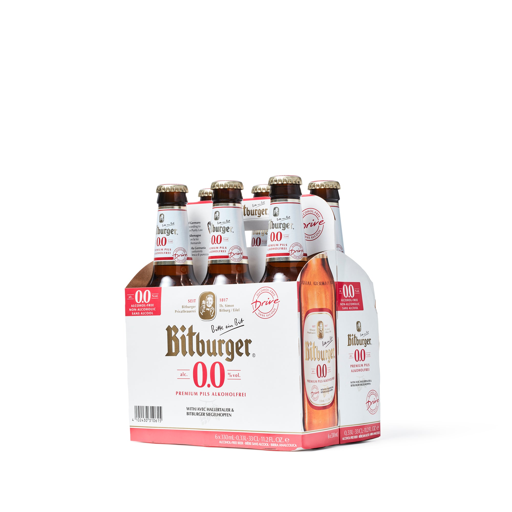 Bitburger Drive 0.0% - Non-Alcoholic Beer - 6 pack - Boisson — Brooklyn's Non-Alcoholic Spirits, Beer, Wine, and Home Bar Shop in Cobble Hill