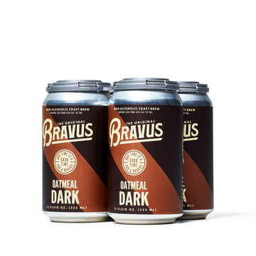 Bravus Brewing - Oatmeal Dark Non-Alcoholic Beer 4-pack - Boisson — Brooklyn's Non-Alcoholic Spirits, Beer, Wine, and Home Bar Shop in Cobble Hill