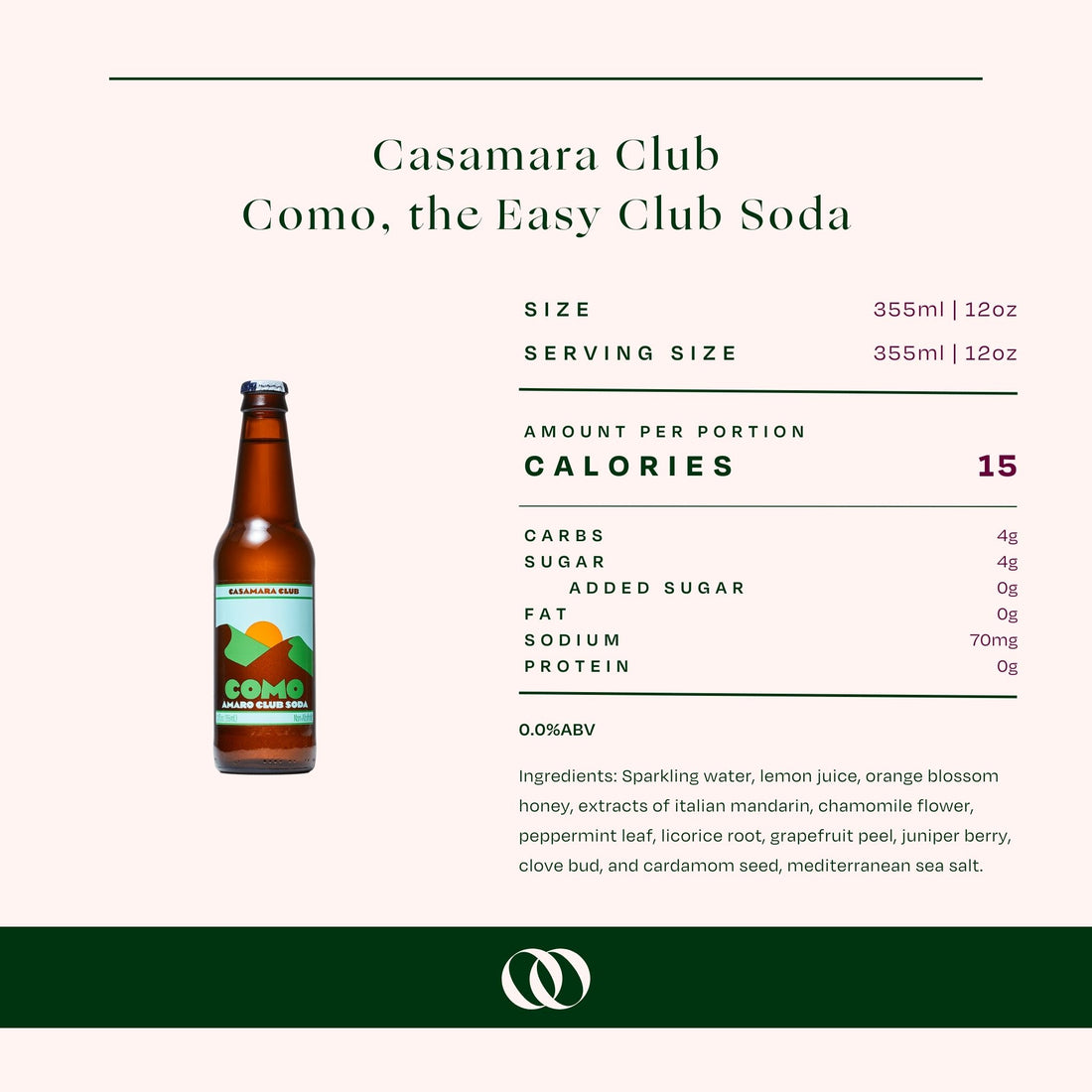 Casamara Club - Como, the Easy Club Soda, 4 pack - Btl - Boisson — Brooklyn's Non-Alcoholic Spirits, Beer, Wine, and Home Bar Shop in Cobble Hill
