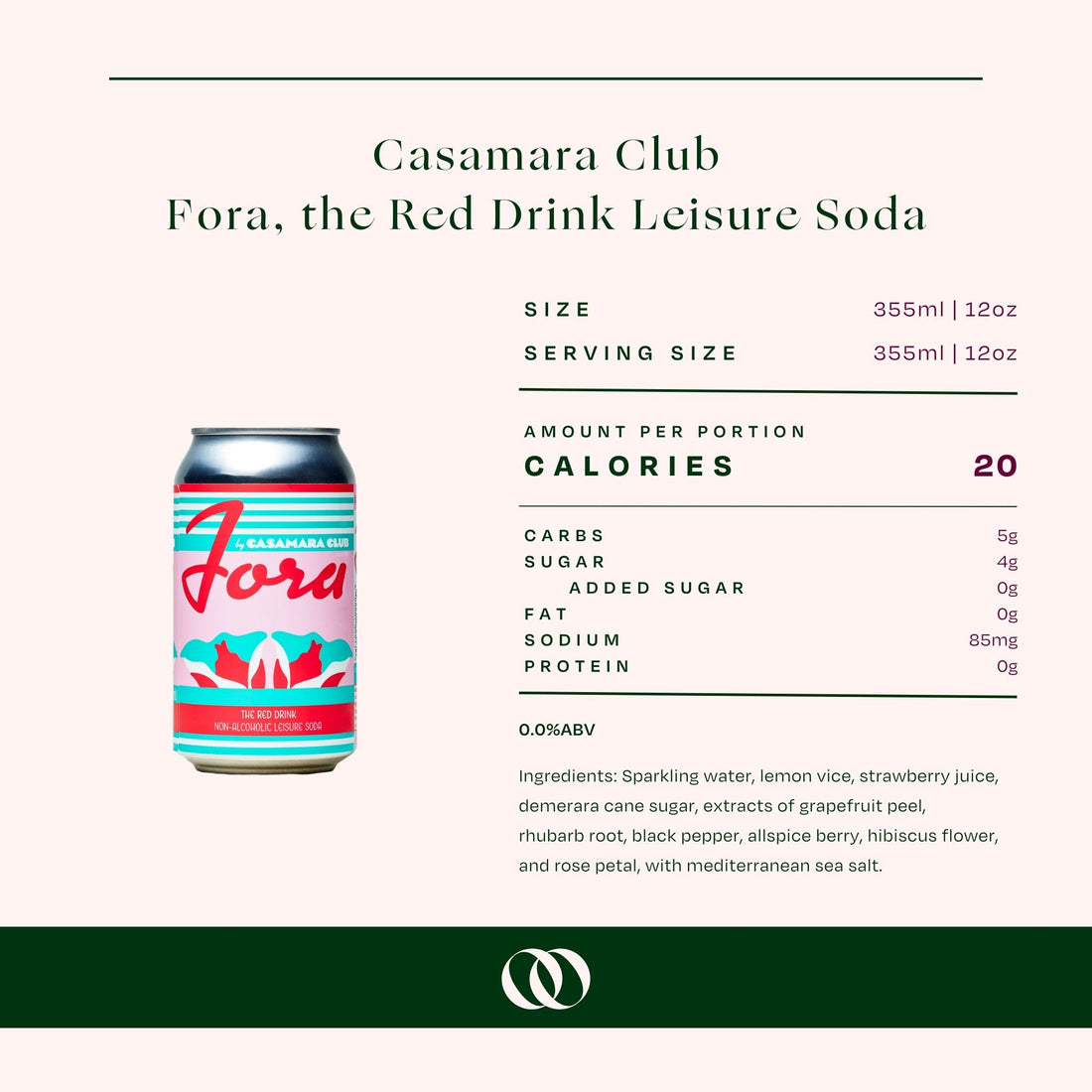 Casamara Club - Fora, the Red Drink Leisure Soda, 4 pack - Can - Boisson — Brooklyn's Non-Alcoholic Spirits, Beer, Wine, and Home Bar Shop in Cobble Hill